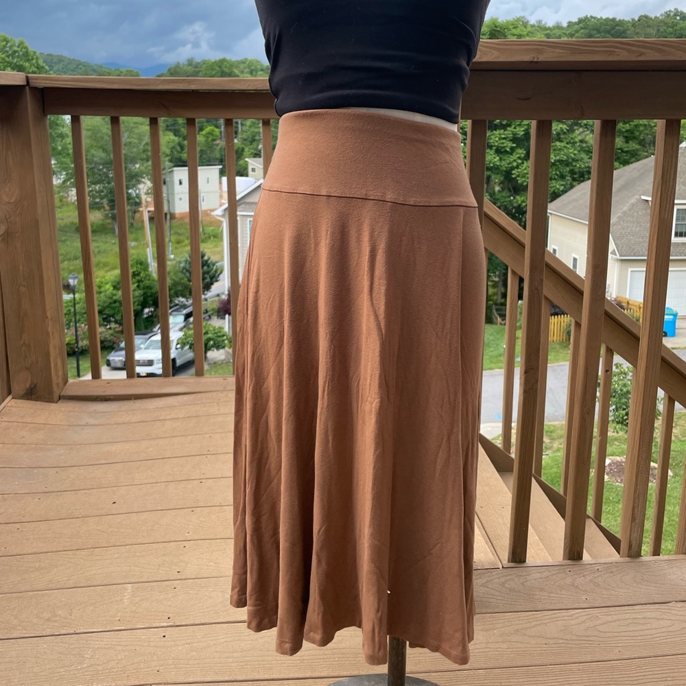 Banana Republic Rusty Brown Midi Length Cotton Skirt